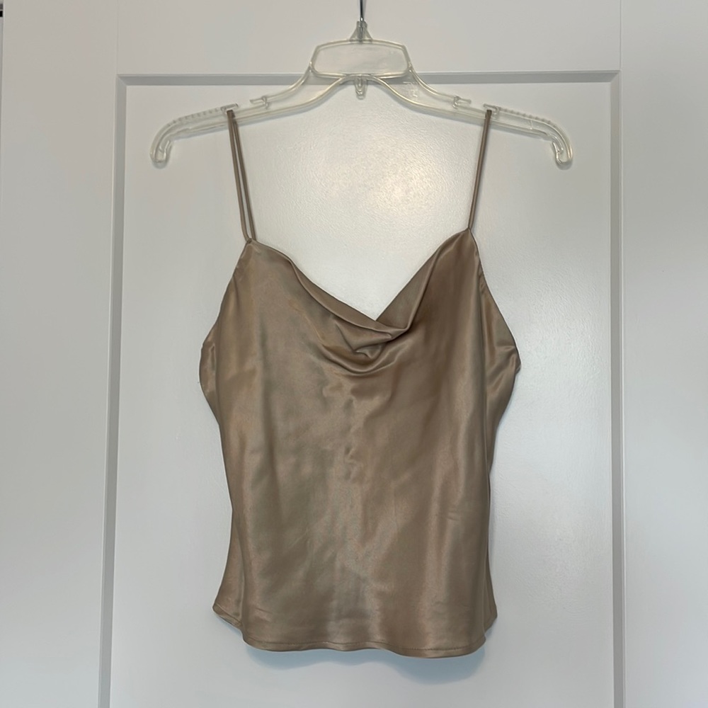 Zara cream silk top